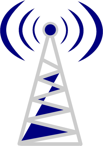 Telecom Tower Blue Clip Art At Clker - Telecommunication Clipart (420x593)