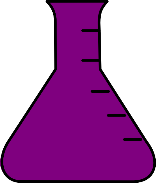 Purple Flask Clip Art - Purple Beaker Clip Art (510x598)