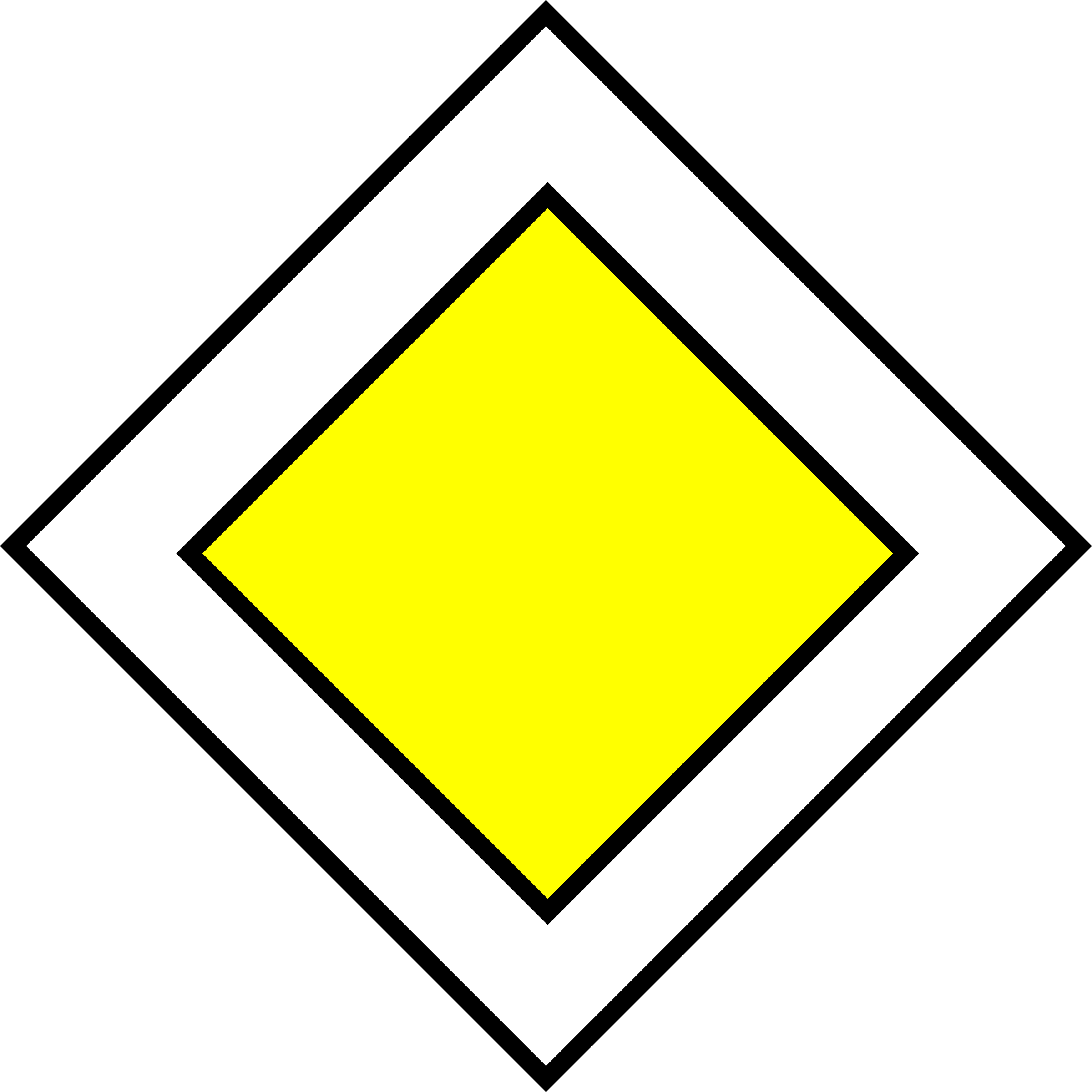 Yellow Diamond Road Sign Meaning (2400x2400)