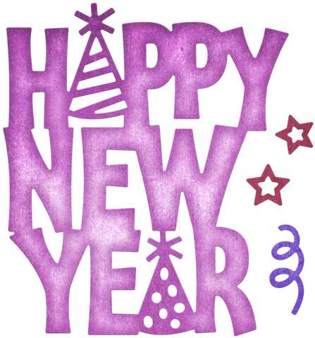 Cheery Lynn Designs Happy New Year 4 Piece Die Set - Cheery Lynn Designs Clb851 0 .375 To 2.875 In. Happy (500x500)