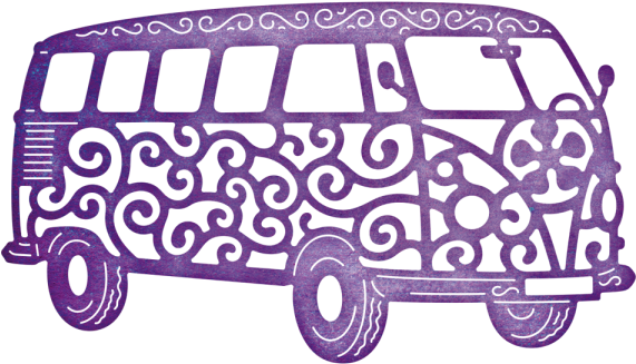 Cheery Lynn Designs Stanzform Vw Bus / The Groovy Bus - Cheery Lynn Designs B655 The Groovy Bus (600x600)