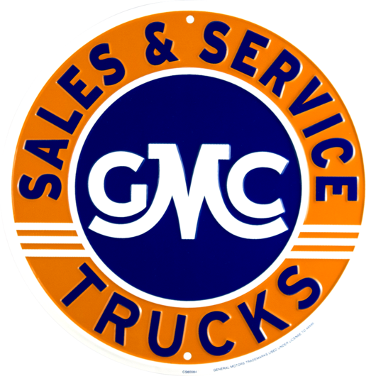 Gmc Trucks Sales And Service Circle - Gmc Sales And Service Round Sign (530x530)