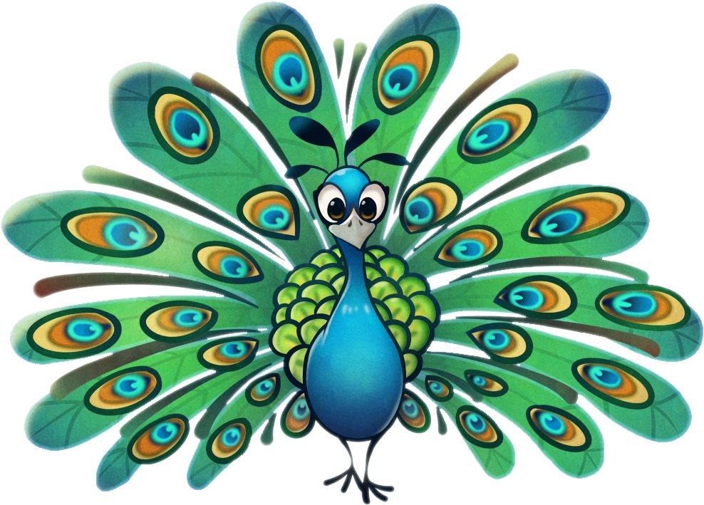 Claws Peacock Clipart - Cartoon Peacock (1000x727)