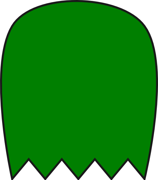 Green Pacman Ghost Clip Art At Clker - Pacman Ghost No Eyes (522x594)