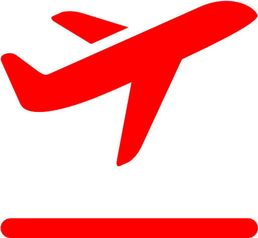 Free Red Airplane Takeoff Icon Download Red Airplane - Airplane Icon Png (512x512)