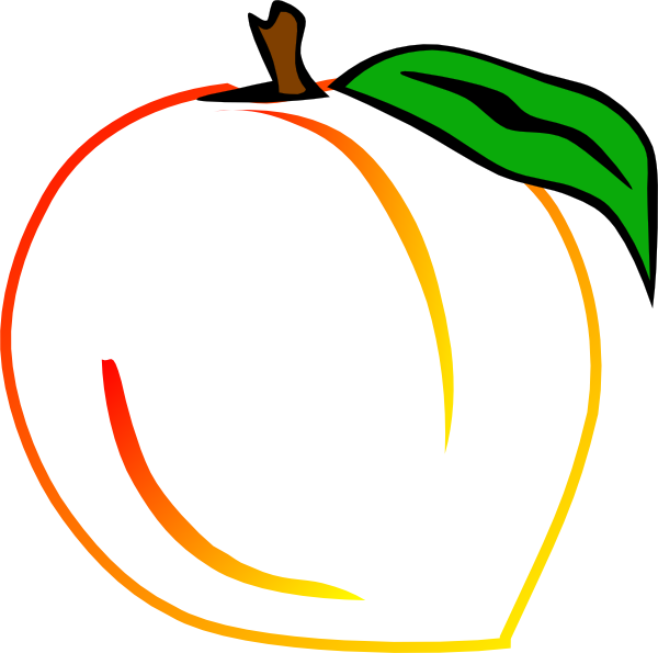 Fresh Peach Clip Art At Clker - Outline Of A Peach (600x595)