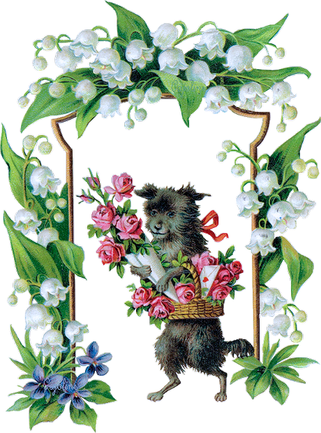 Clipart Png " Hayvanlar " Köpekler - Vintage (460x619)