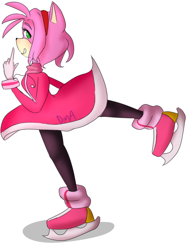 Amy Rose Skating By Ponyo-hopeless - Cartoon (894x894)