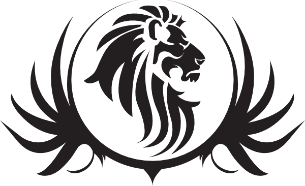 Lion Head Clipart - Lion Clipart Black And White (600x366)