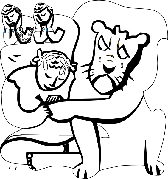 Androcles And The Lion Outline (564x600)