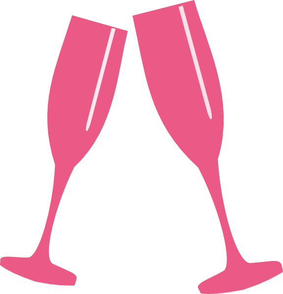Champagne Glass Wine Glass Clip Art - Pink Champagne Glass Clip Art (576x597)