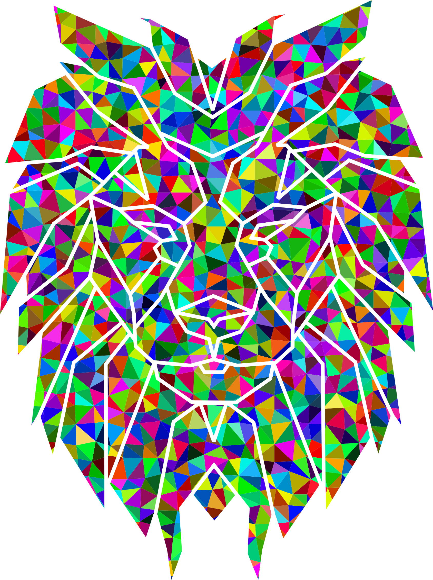 Low Poly Polygonal Lion Face - รูป สัตว์ เหลี่ยม ๆ (1688x2256)