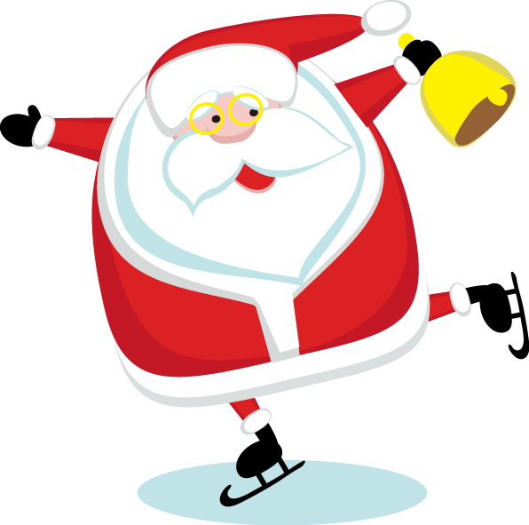 Santa Claus Ice Skating Figure Skating Clip Art - Santa Claus Ice Skating Figure Skating Clip Art (596x591)