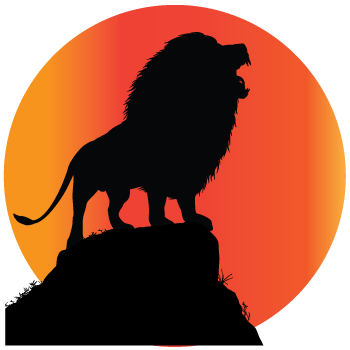 The Lion - Silhouette Lion Roaring (350x350)