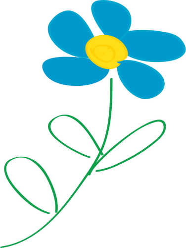 Flower With Blue Petals - Clip Art Flowers Free (376x500)