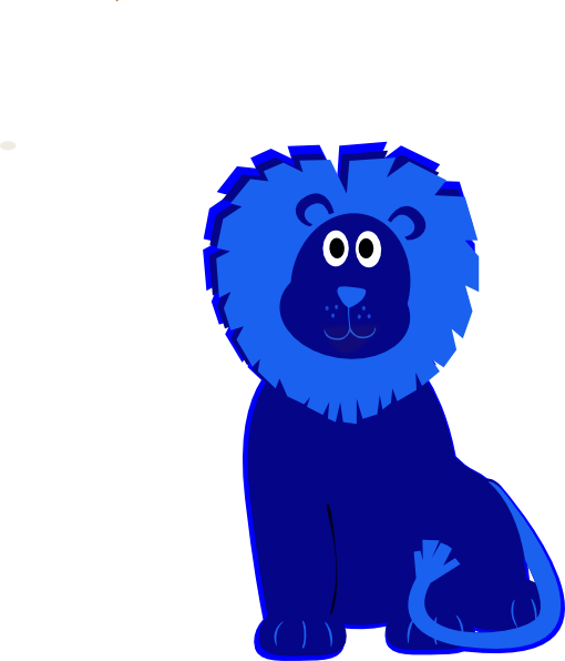 Cute Blue Lion Svg Clip Arts 510 X 596 Px - Blue Lion Cartoon (510x596)