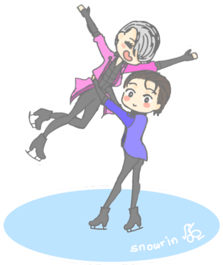 Smol Little Doodle Of The Victuri Pairskate Yuri Lifting - Figure Skating Jumps (500x569)