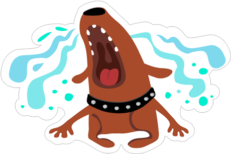 Transparent Png Sticker - Dog Catches Something (490x317)