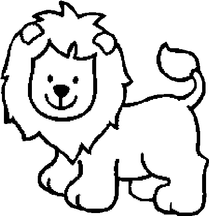 Lion And Lamb Coloring Pages - Dibujos En Blanco Y Negro De Animalitos (600x470)
