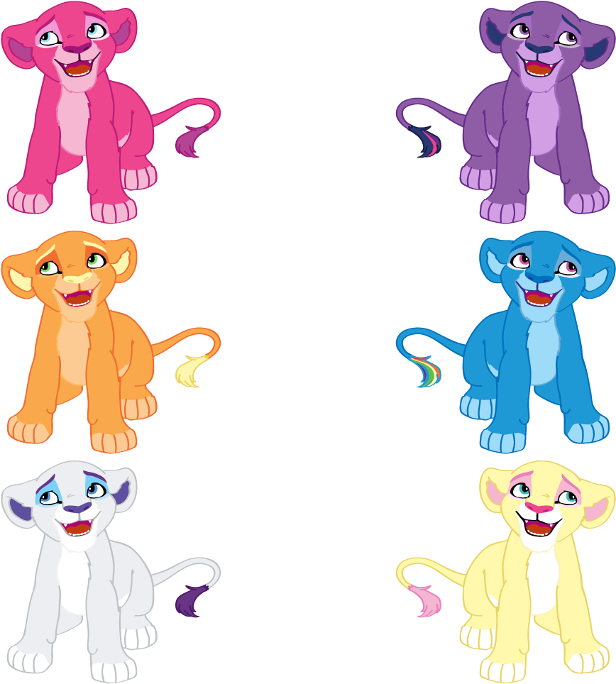 Mane 6 Ponies As Lion King Cubs By Melody-serenata - Lion King As Mlp (1000x1000)