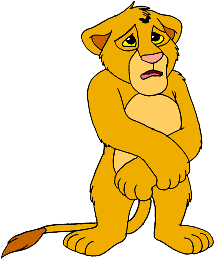 Sad Cub Johnny By Lionkingrulez - Sad Cartoon Lion (453x552)
