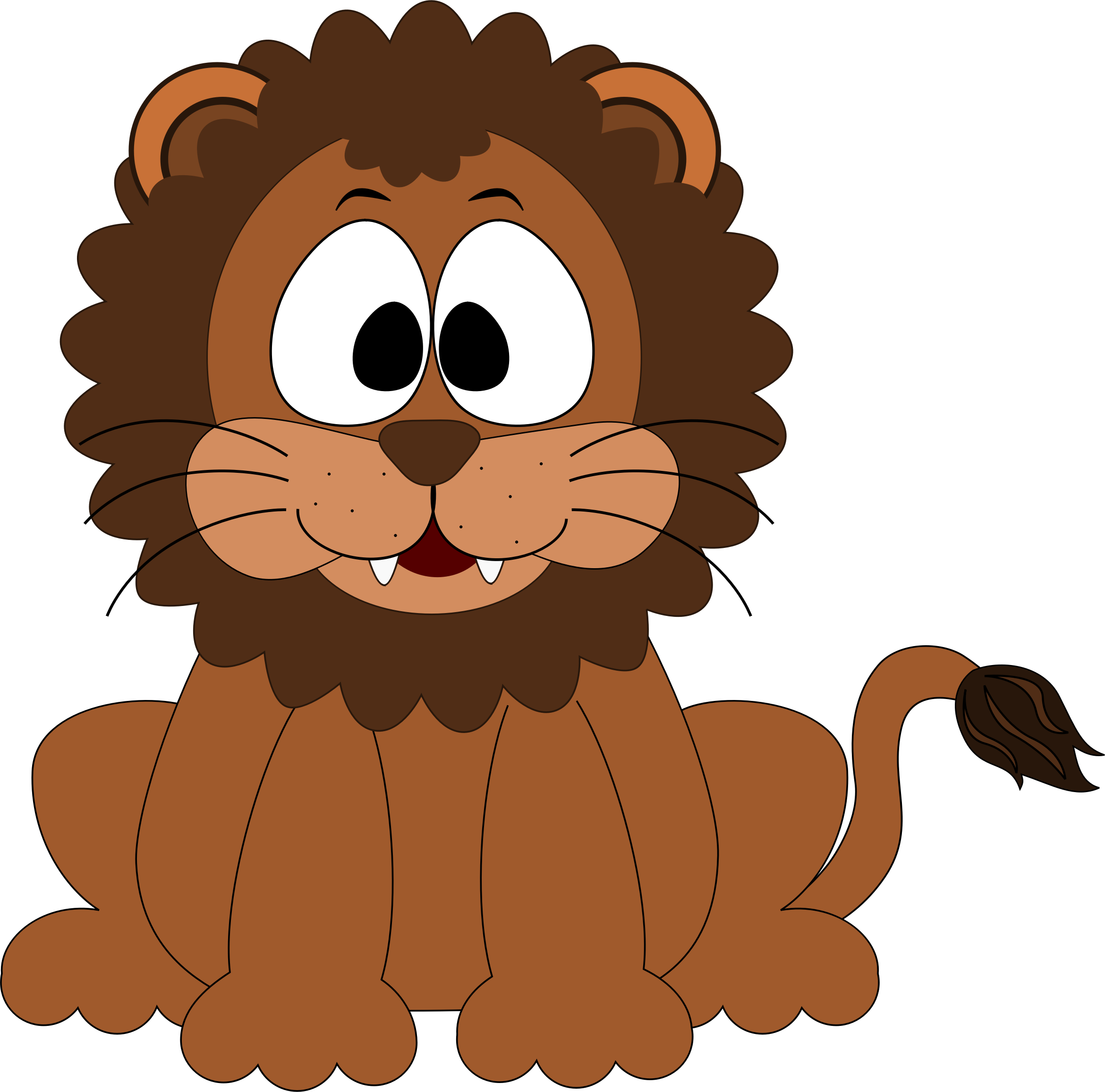 Clipart Cartoon Lion Png - Dibujos De Color Cafe (2340x2312)