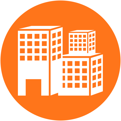 Building Management System - Building Icon Orange (500x500)