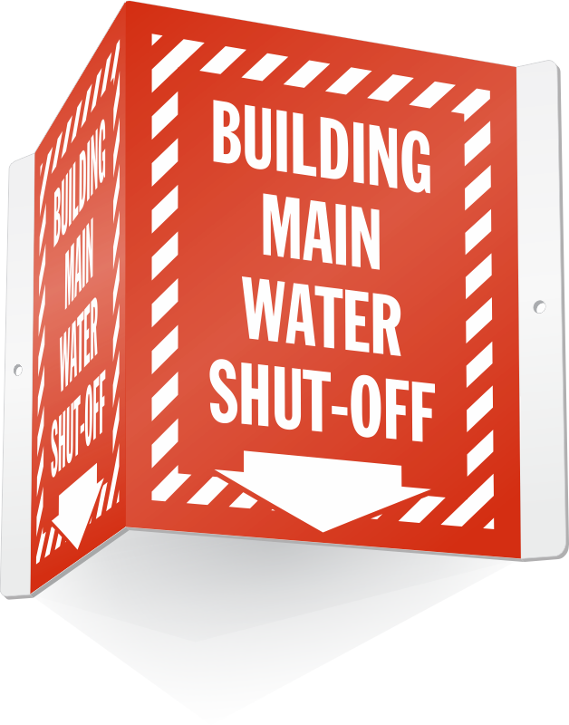 Building Main Water Shut Off Projecting Sign - Sign (628x800)