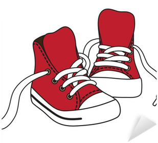 Vector Illustration Of Red Sneakers Sticker • Pixers® - Zapatillas Rojas En Dibujo (400x400)