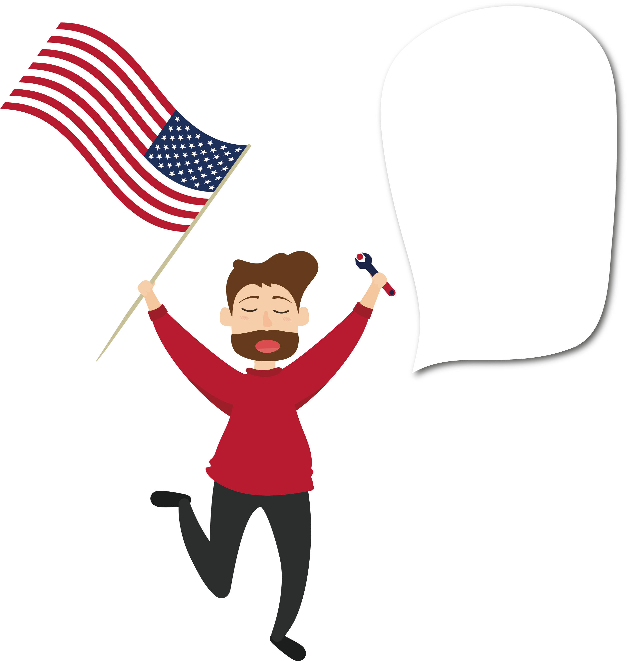 Flag Of The United States Cartoon Clip Art - 美國 人 卡通 (2519x2647)