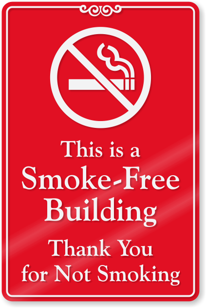 This Is Smoke Free Building Showcase Wall Sign - Smoke Free Property Signs (422x800)