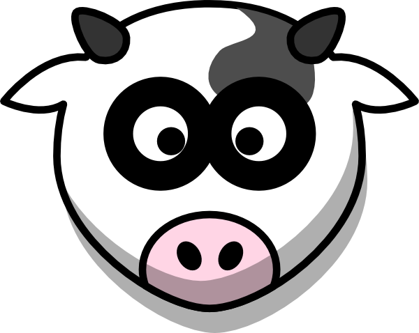 Imposing Ideas Cartoon Cow Face Clipart Head With Shadow - Imposing Ideas Cartoon Cow Face Clipart Head With Shadow (600x478)
