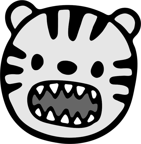 Tiger's Cartoon Face - Rawr Clip Art (490x500)