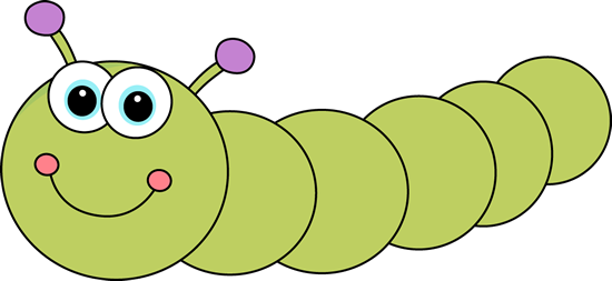 Insect Clipart Green Caterpillar - Caterpillar Black And White (550x253)