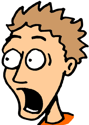 Fear Clipart Fear Emotion - Cartoon Face Of Fear (300x419)
