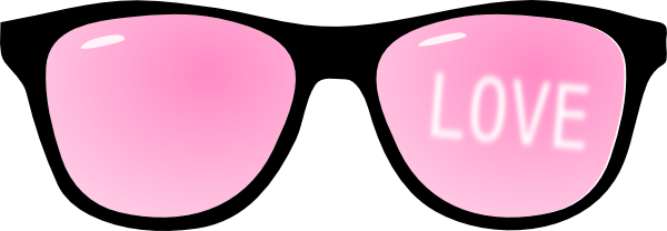 Black And Pink Love Shades Clip Art - Sunglass Icon Png (600x208)