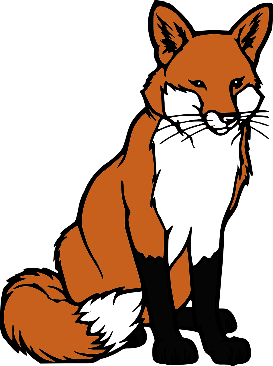 Mammal Clipart Red Fox - Liška Png (953x1280)