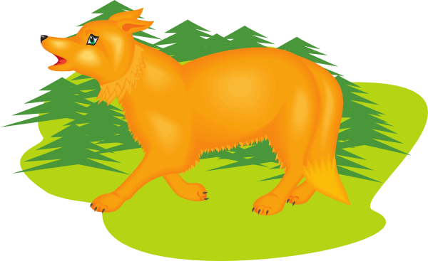 Digital Walking Fox Clip Art - Fox Walking In The Forest Cartoon (600x367)