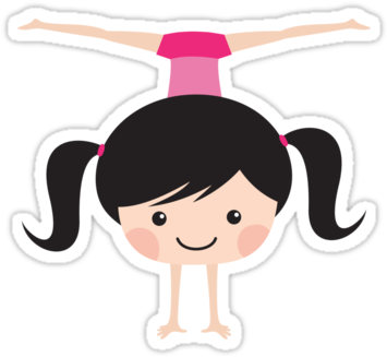 Gymnastics Cartoon - Cartoon Girl Doing Gymnastics (375x360)