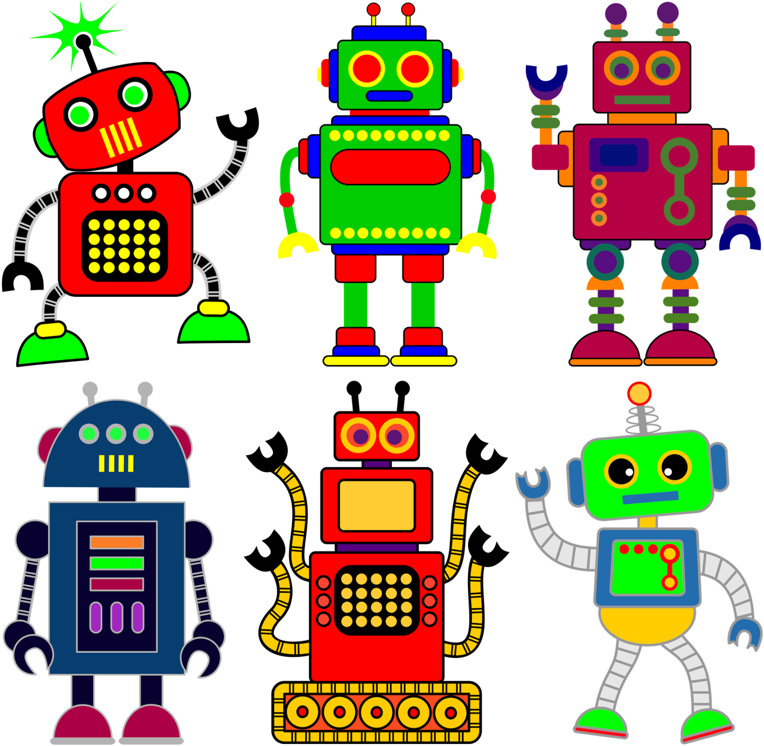 Robot Clipart For Your Project - Free Clip Art Robots (1600x1561)