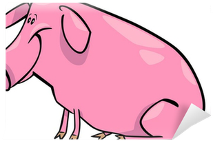 Cartoon Illustration Of Farm Pig Wall Mural • Pixers® - Illustration (400x400)