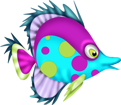 Cartoon Fish, Felt Animals, Sea Creatures, Rainbow - Desenho De Peixe Colorido Para Imprimir (491x400)