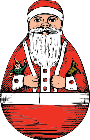 Free Vector Rolly Polly Santa Clip Art - Christmas Rolly Poley Santa Card (384x597)