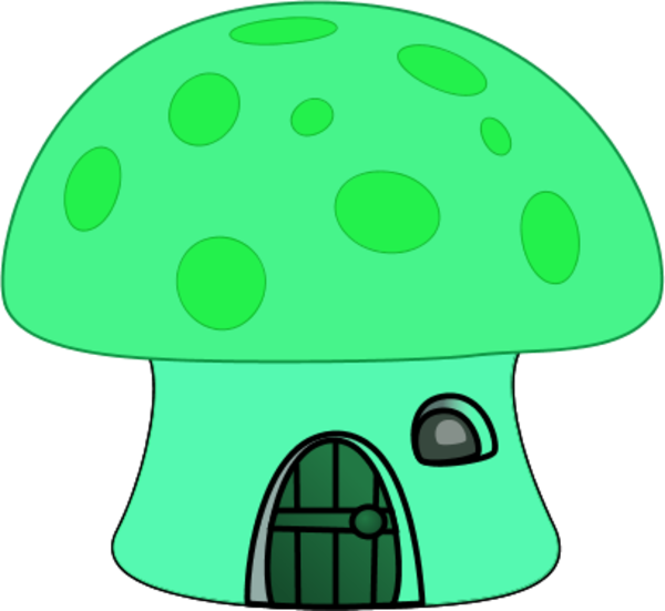 Orange - Mushroom Houses Clipart (600x551)