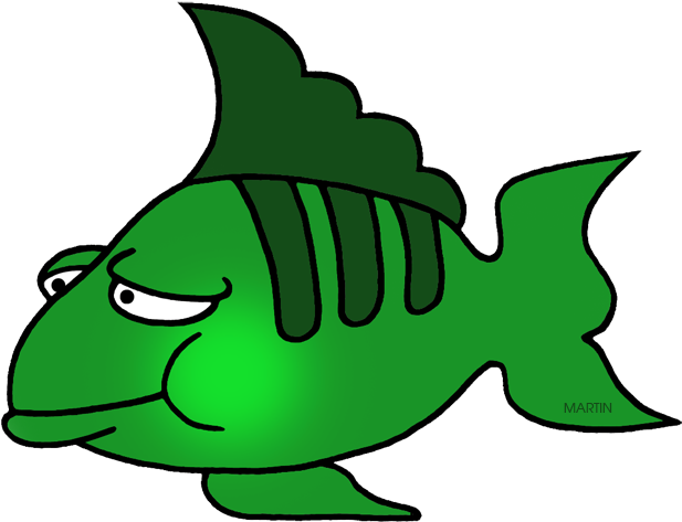 Animals Clip Art By Phillip Martin Green Fish Clipart - Green Fish Clipart Png (648x497)