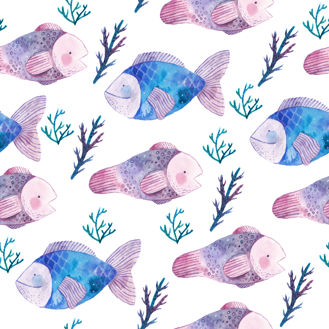 Lovely Watercolor Cartoon Fish Transparent Material - Fish (650x650)