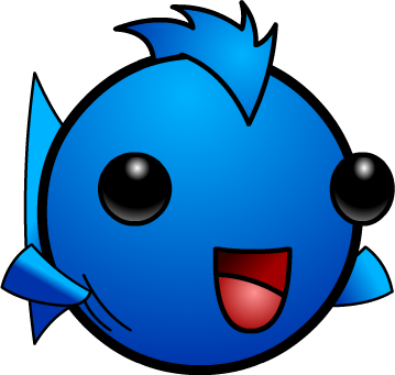 Simple Fat Cartoon Fish Fat Cartoon Fish Pictures To - Fat Blue Fish (359x341)