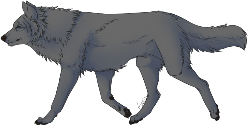 Free Wolf Lineart V2 By Junenae - Drawing (845x465)