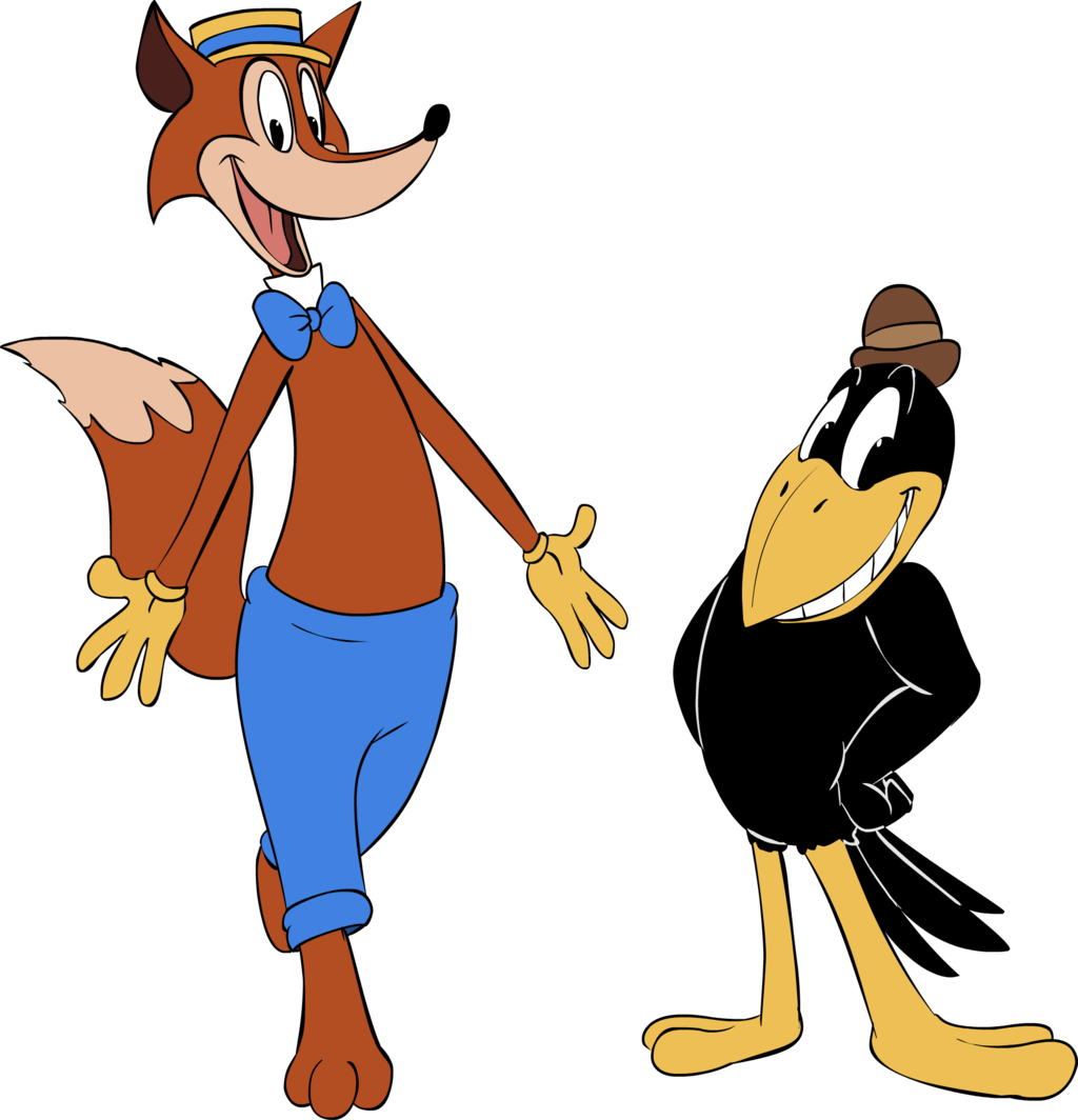 Fauntleroy Fox And Crawford Crow - Cartoon Crow And Fox (1024x1064)