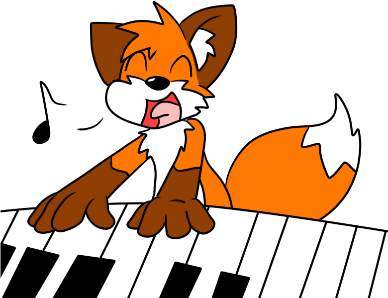 Piano Fox By Loofytehfox - Fox Playing Piano Cartoon (779x615)